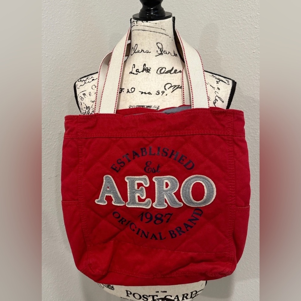Y2K AERO Red Quilted Tote Bag